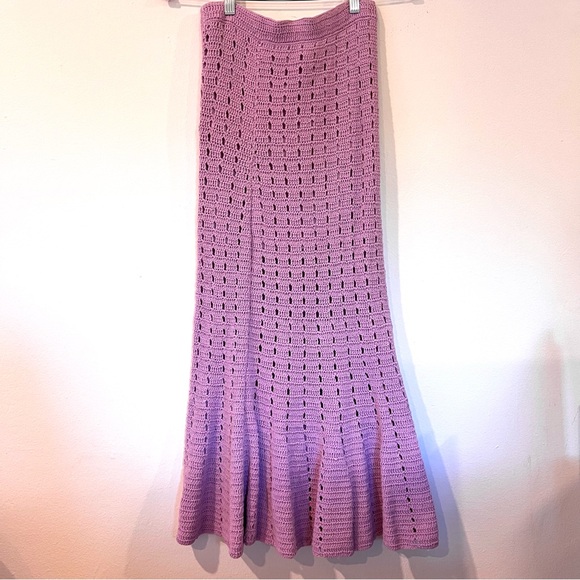 Chasing Unicorns Feels Like Love Crochet Midi Skirt Orchid NWT Small - Picture 8 of 11